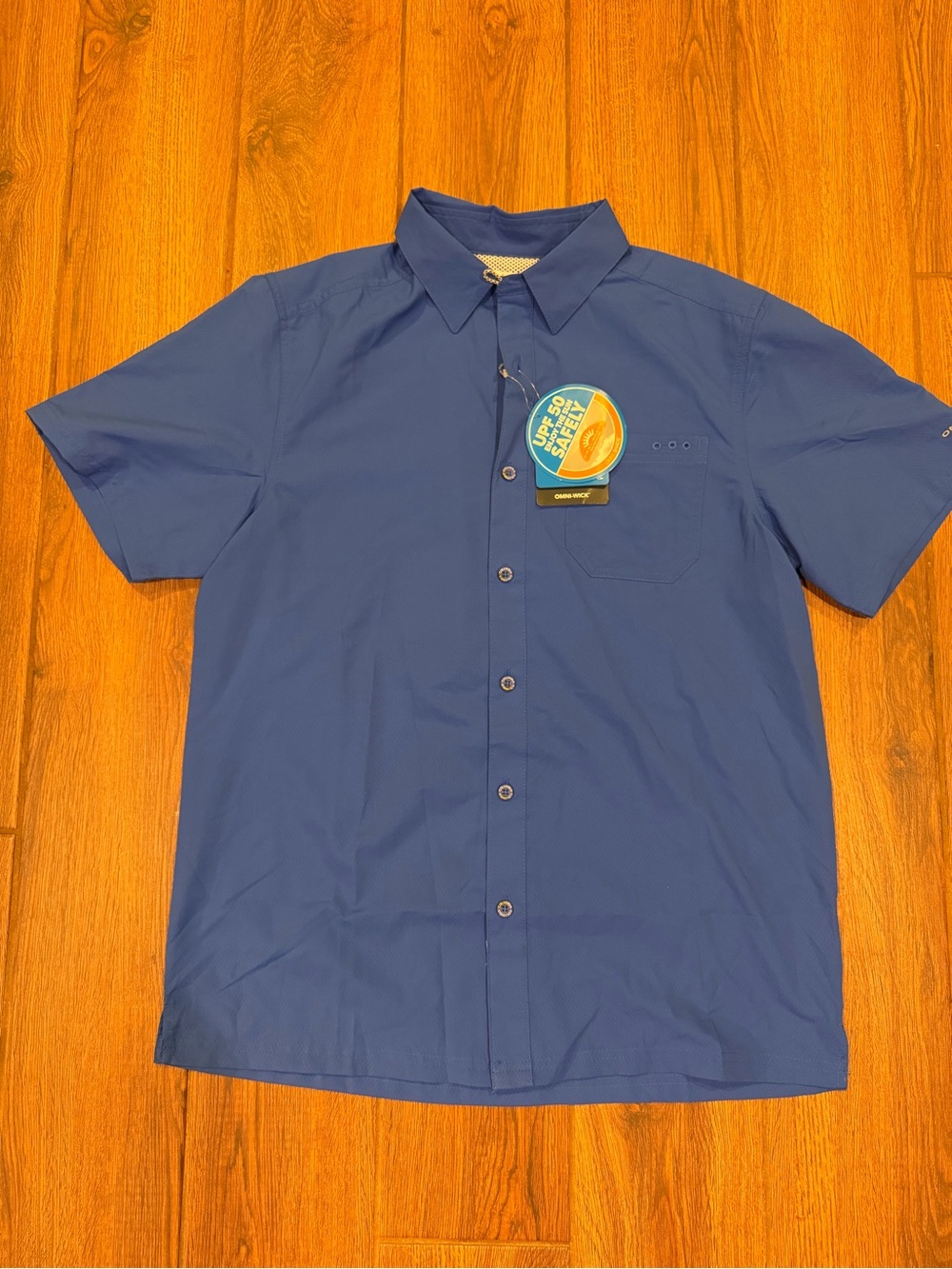 Columbia Men's Short-Sleeve Button-Up fishing Shirt - Navy Blue / small / nwt